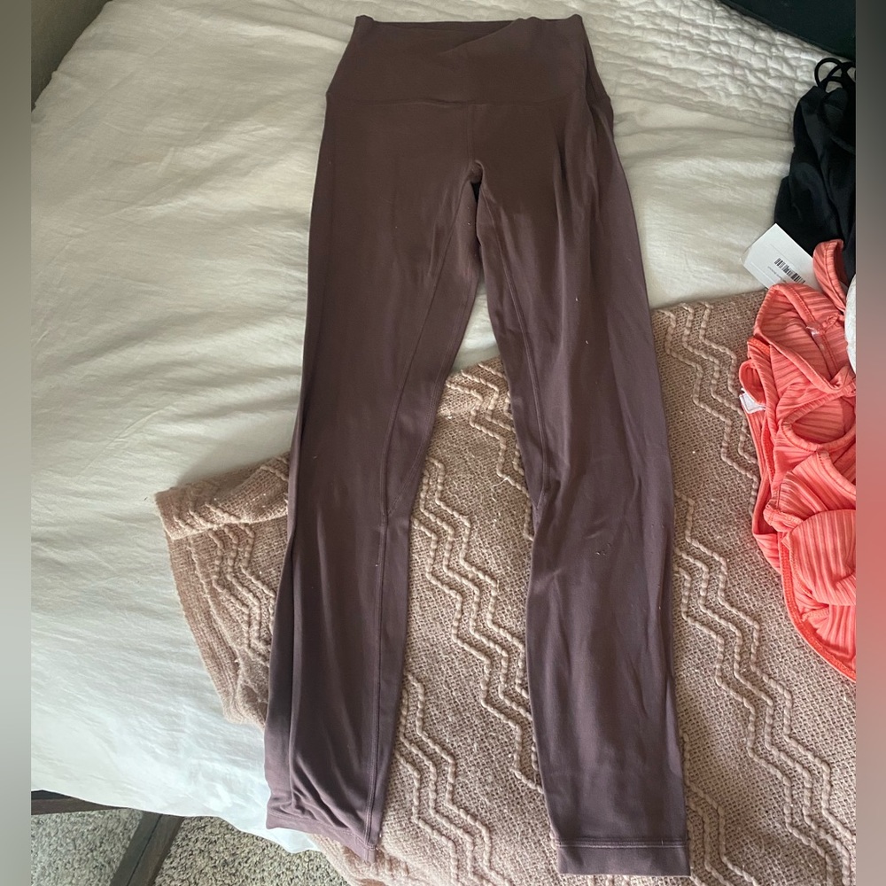 Lulu leggings plum colored soft material